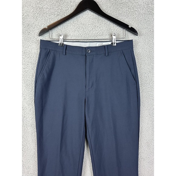 Greg Norman Golf Pants Mens 32x30 Navy Blue Performance Stretch Flat Front Chino - Picture 1 of 11